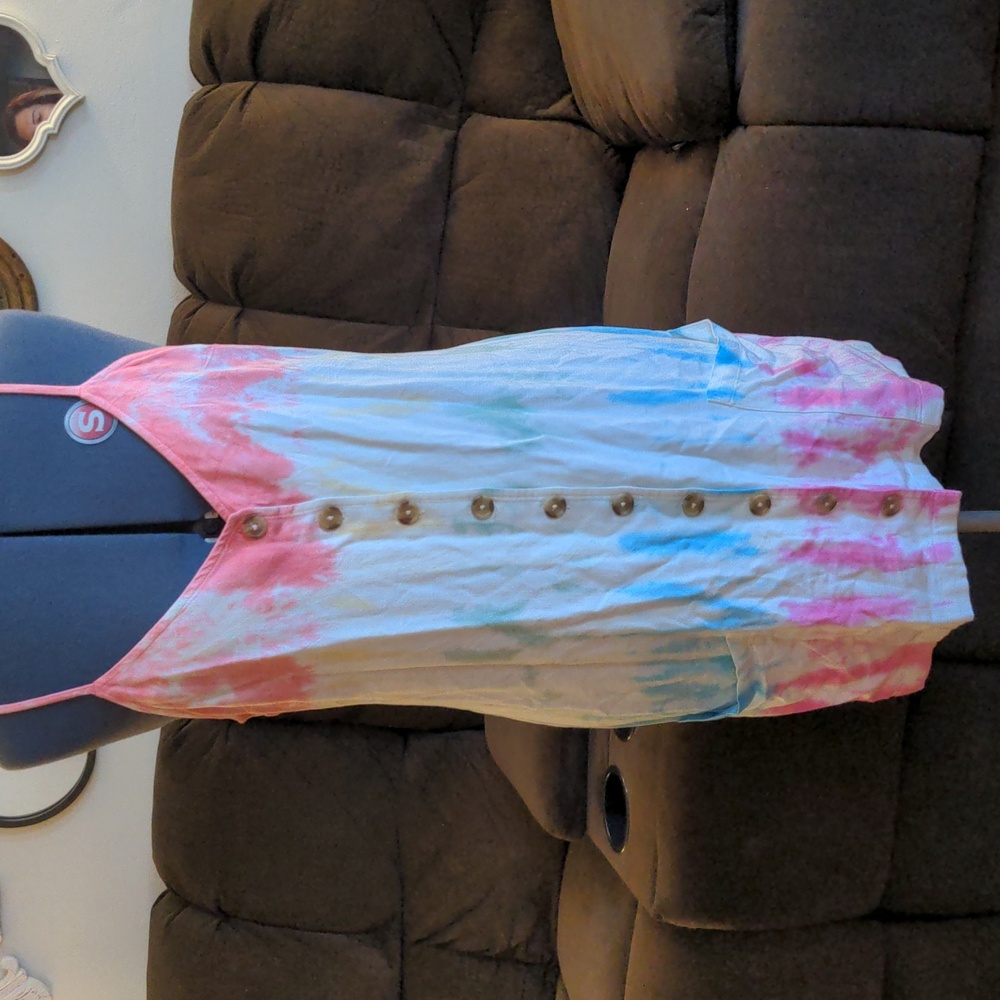 Rip curl rainbow tie-dye dress